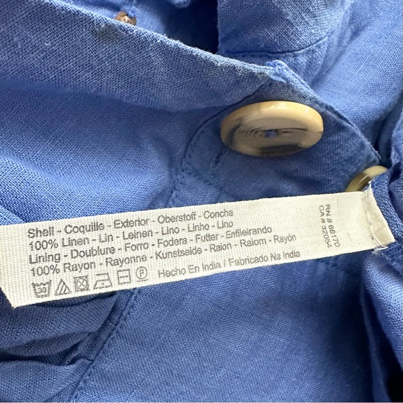 Free People Soleil Romper Blue Linen - Picture 11 of 12